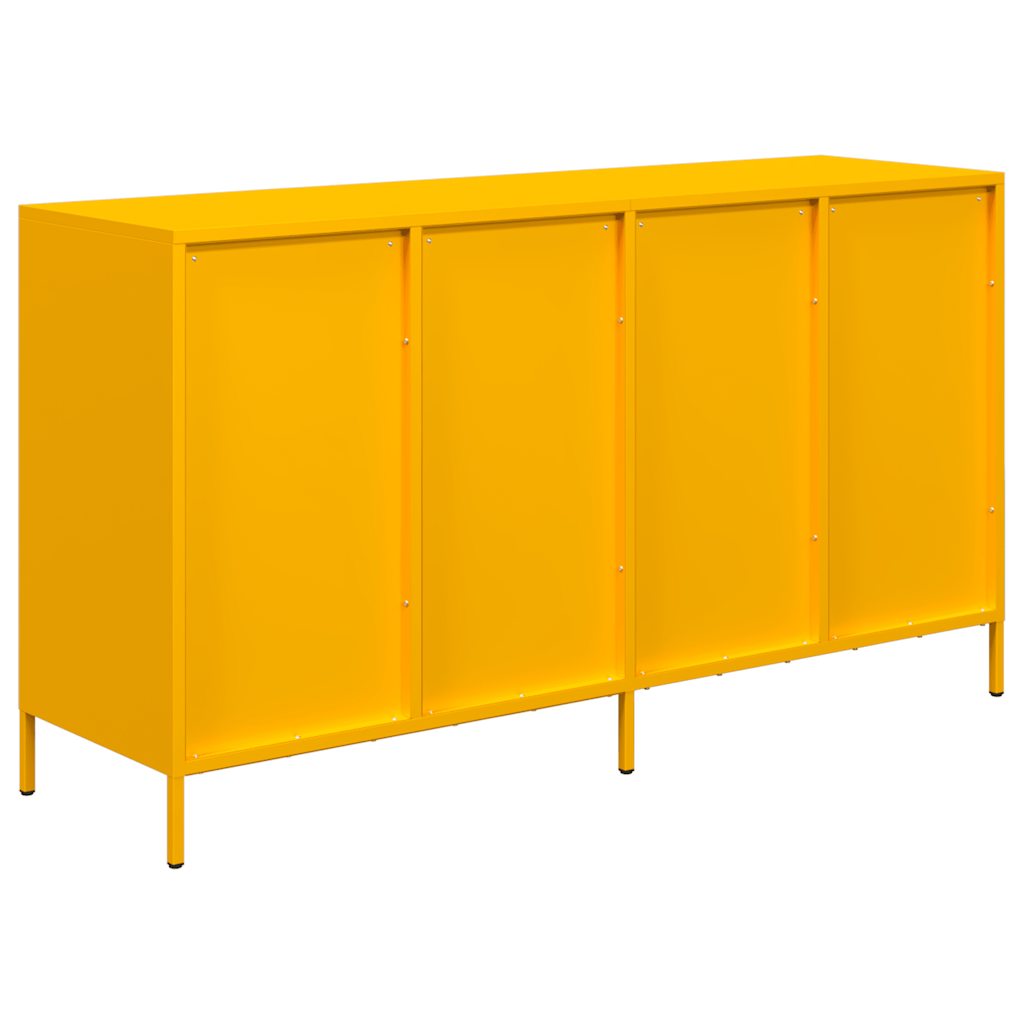 Buffet jaune moutarde 135x39x73,5 cm acier laminé à froid - XIOS