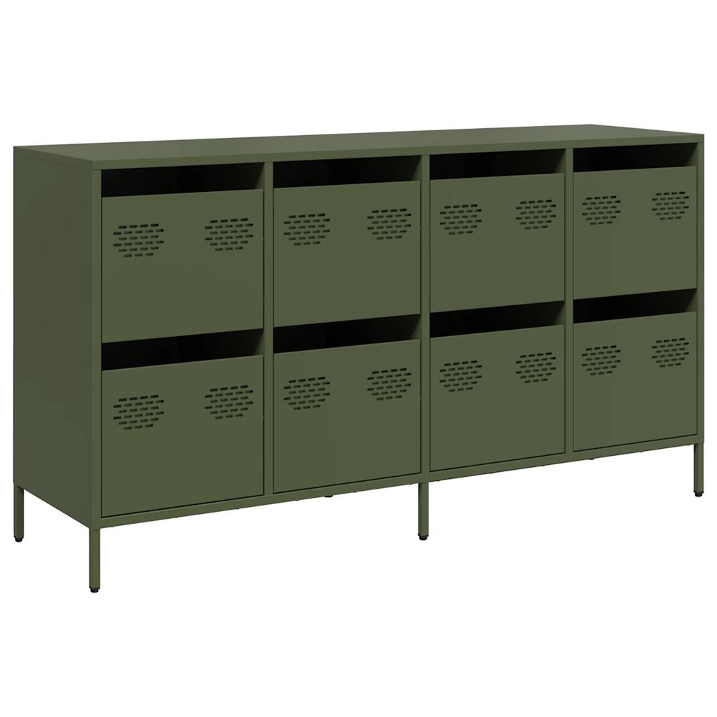 Buffet vert olive 135x39x73,5 cm acier laminé à froid - XIOS