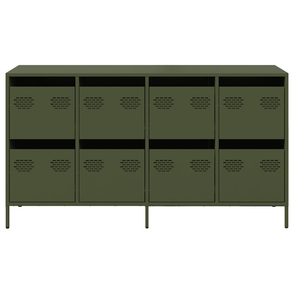 Buffet vert olive 135x39x73,5 cm acier laminé à froid - XIOS