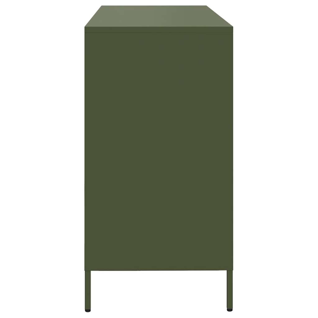 Buffet vert olive 135x39x73,5 cm acier laminé à froid - XIOS