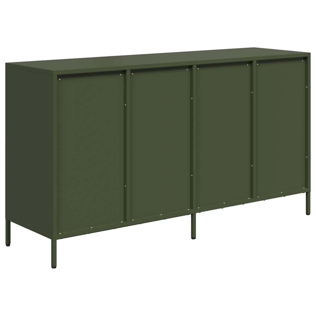 Buffet vert olive 135x39x73,5 cm acier laminé à froid - XIOS