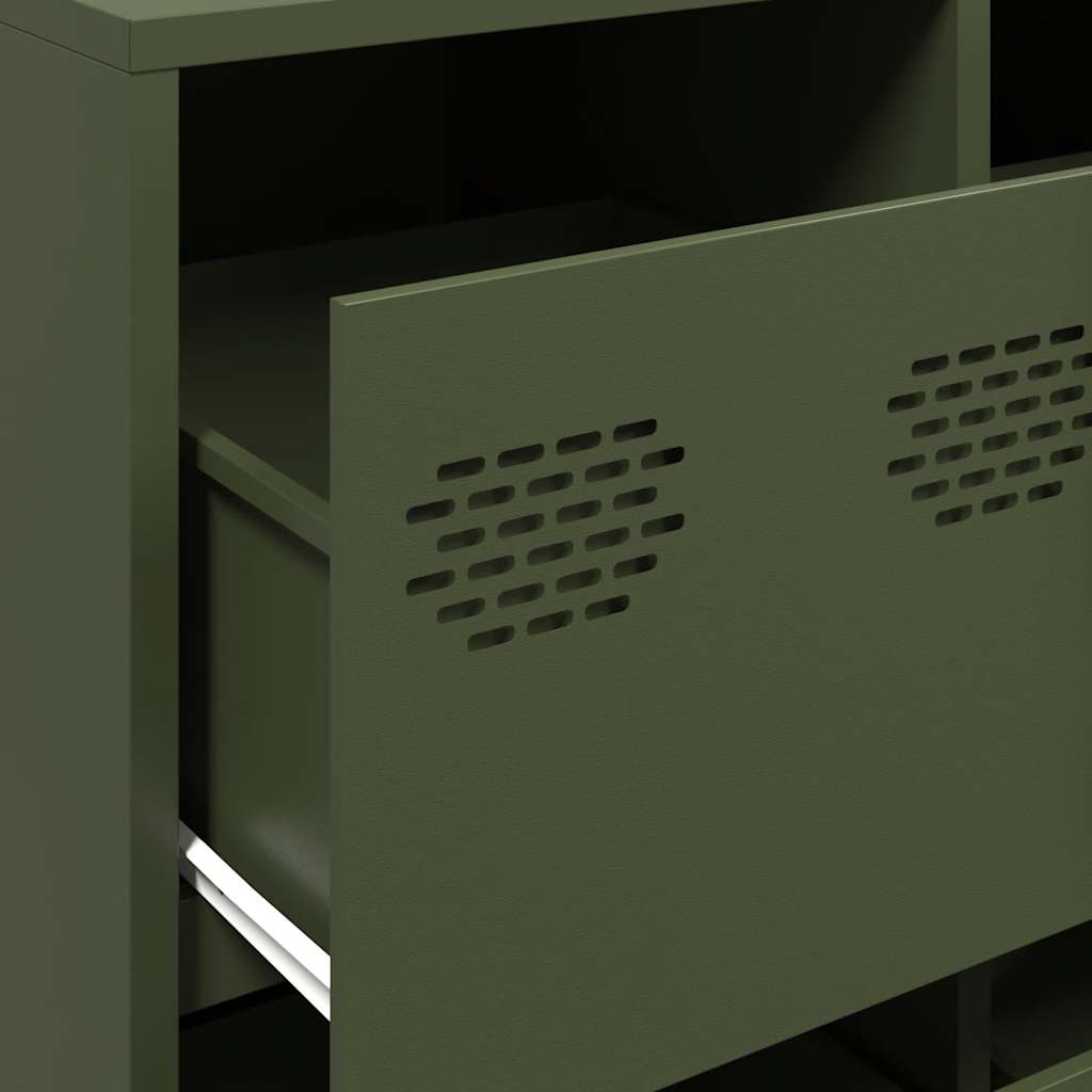 Buffet vert olive 135x39x73,5 cm acier laminé à froid - XIOS