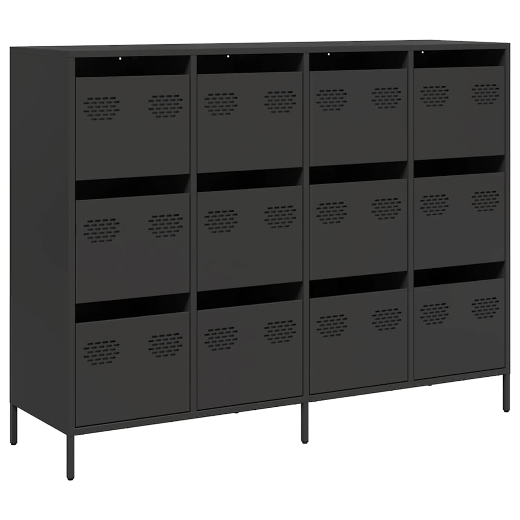 Buffet noir 135x39x103,5 cm acier laminé à froid - XIOS
