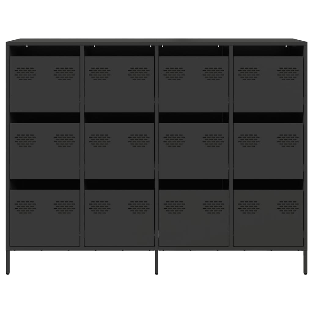 Buffet noir 135x39x103,5 cm acier laminé à froid - XIOS