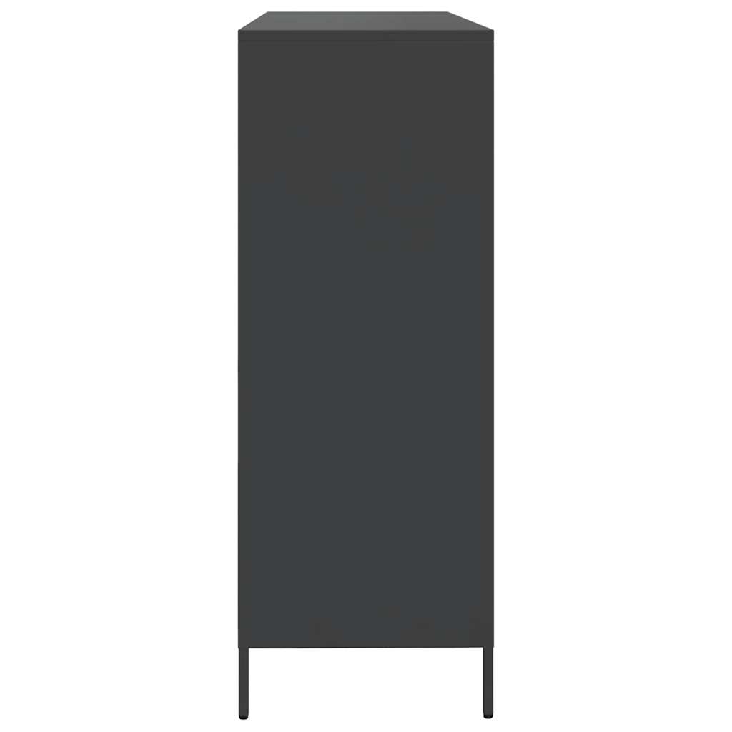 Buffet noir 135x39x103,5 cm acier laminé à froid - XIOS