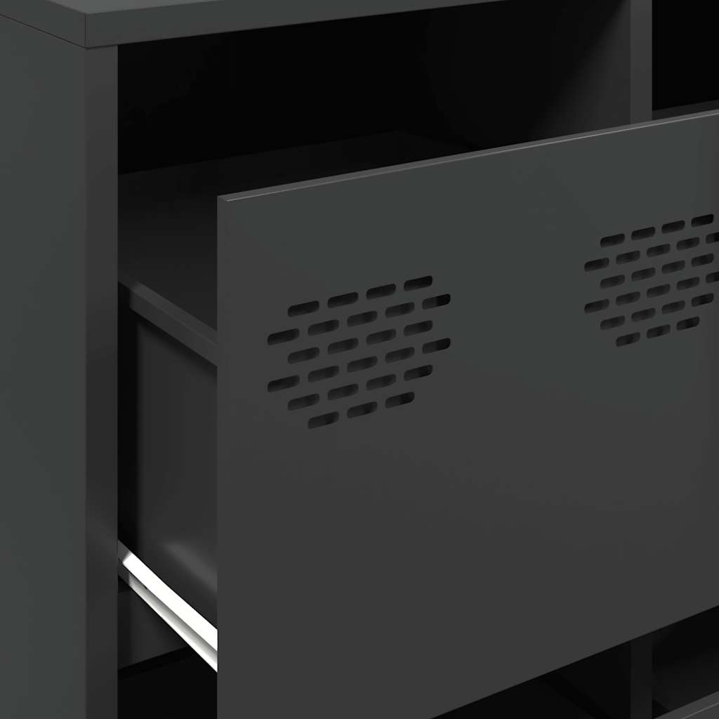 Buffet noir 135x39x103,5 cm acier laminé à froid - XIOS