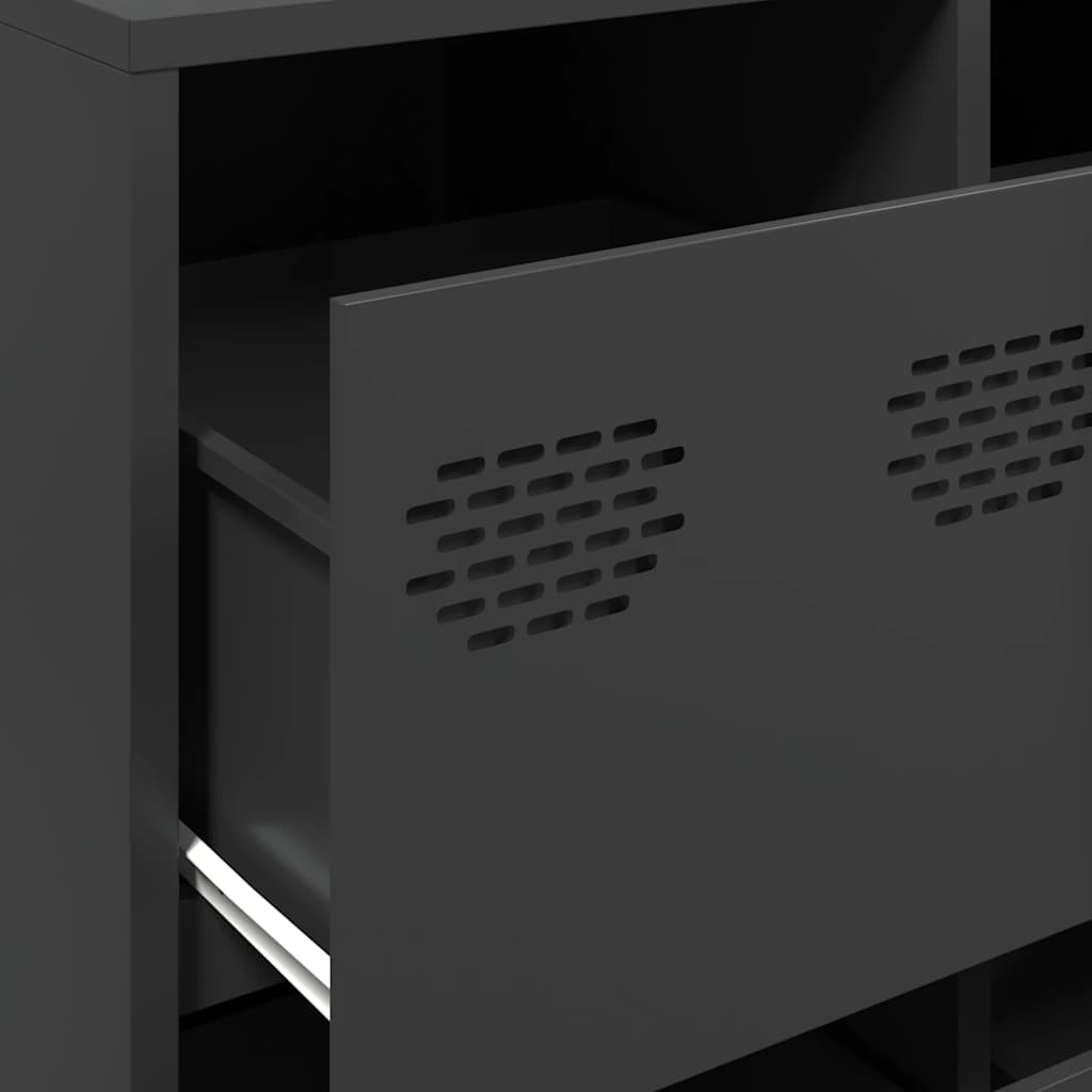 Buffet noir 135x39x103,5 cm acier laminé à froid - XIOS