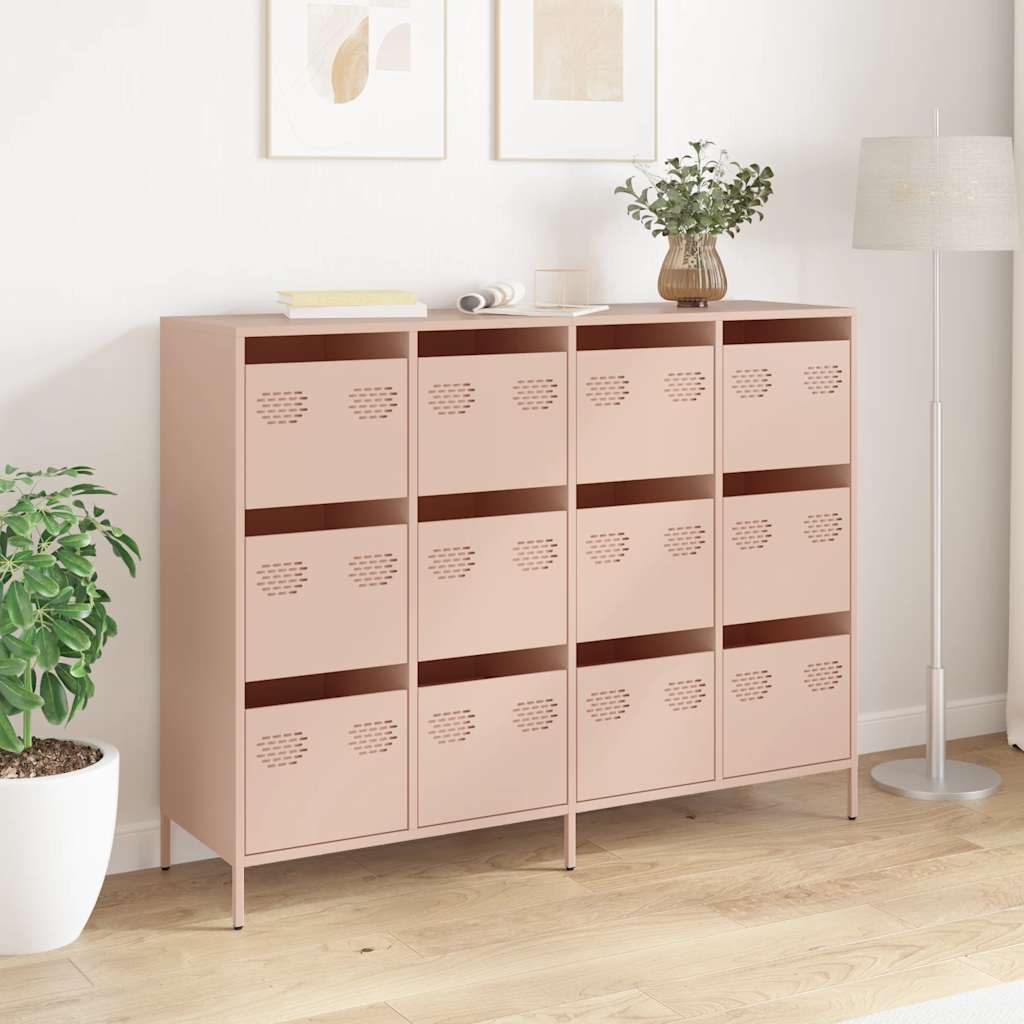 Buffet rose 135x39x103,5 cm acier laminé à froid - XIOS