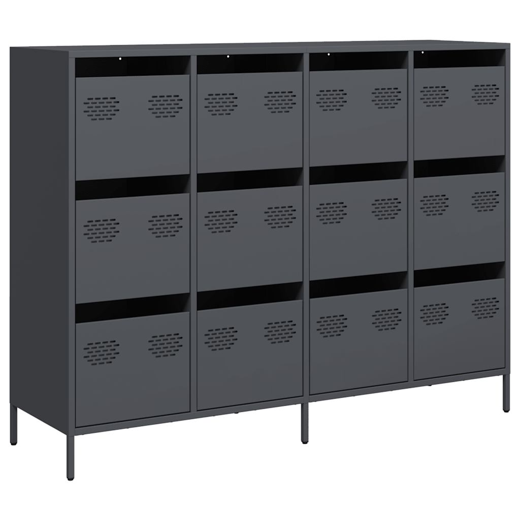 Buffet anthracite 135x39x103,5 cm acier laminé à froid - XIOS