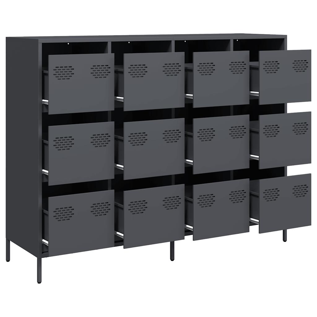Buffet anthracite 135x39x103,5 cm acier laminé à froid - XIOS