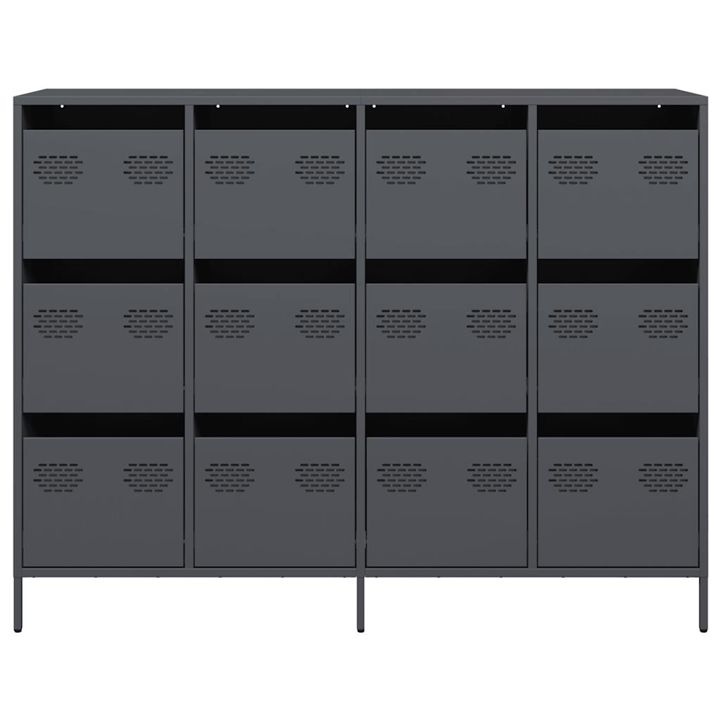 Buffet anthracite 135x39x103,5 cm acier laminé à froid - XIOS