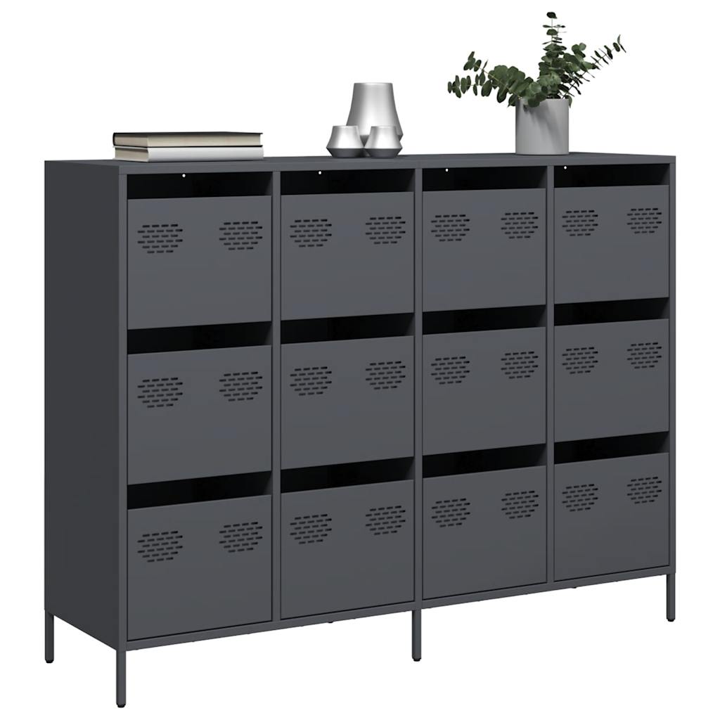 Buffet anthracite 135x39x103,5 cm acier laminé à froid - XIOS