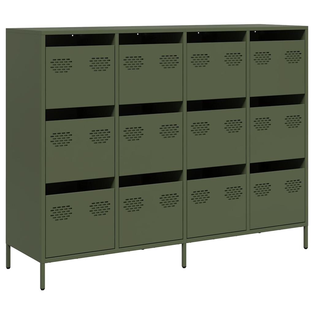 Buffet vert olive 135x39x103,5 cm acier laminé à froid - XIOS