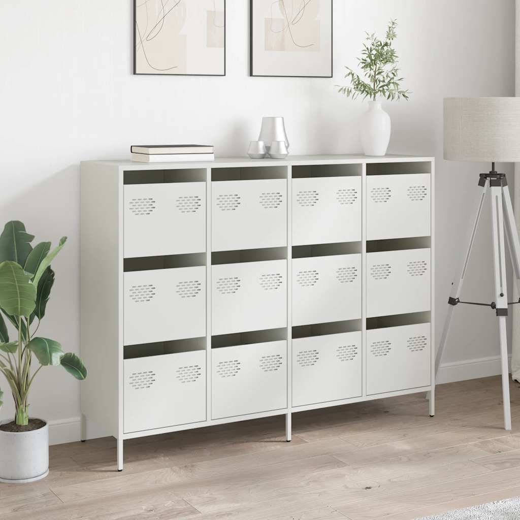 Buffet blanc 135x39x103,5 cm acier laminé à froid - XIOS