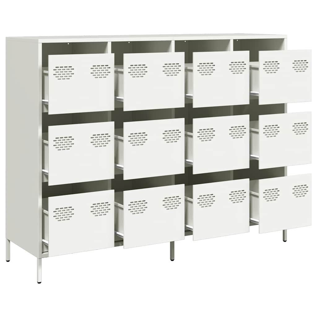 Buffet blanc 135x39x103,5 cm acier laminé à froid - XIOS