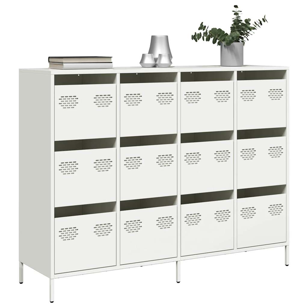 Buffet blanc 135x39x103,5 cm acier laminé à froid - XIOS