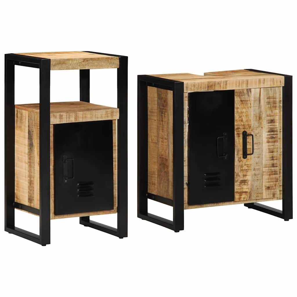 Ensemble de mobilier de salle de bain 2 pc Marron et Noir