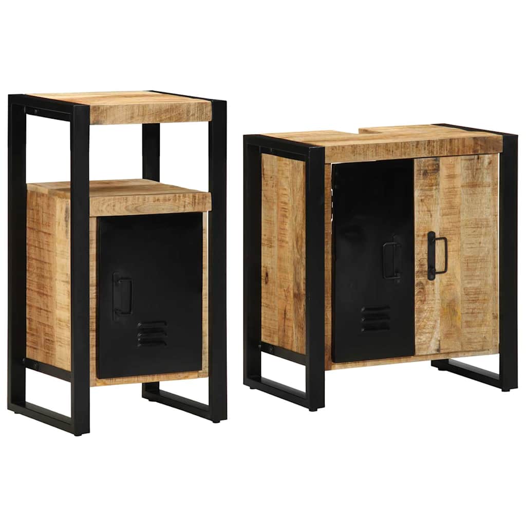 Ensemble de mobilier de salle de bain 2 pc Marron et Noir
