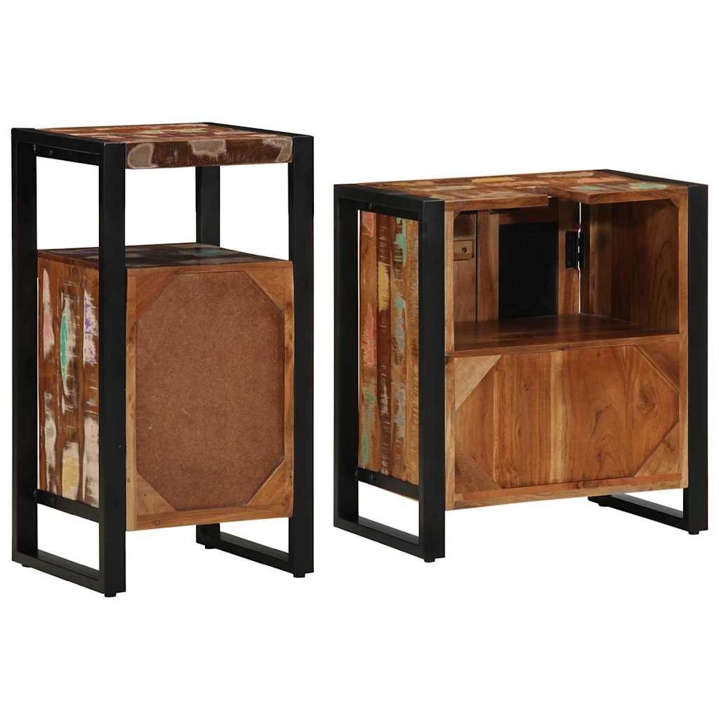 Ensemble de mobilier de salle de bain 2 pc Multicolore et noir