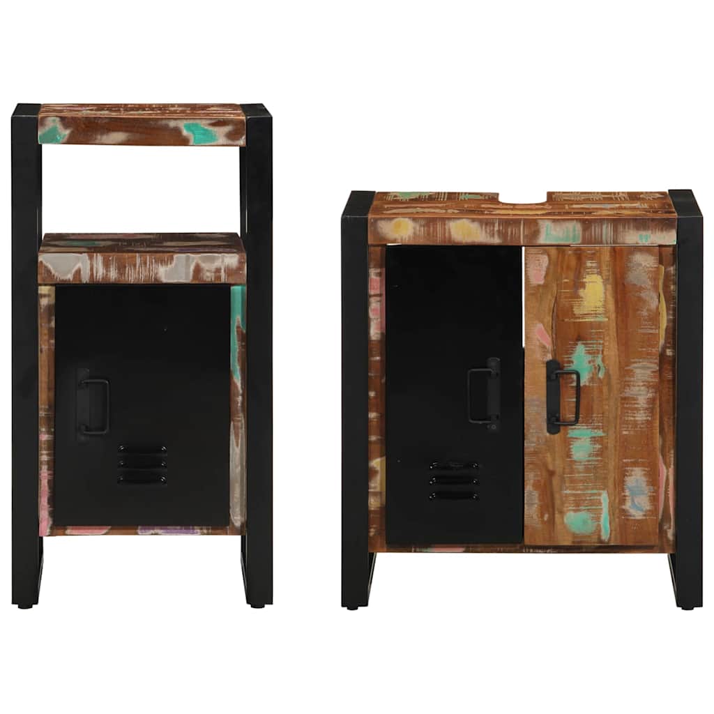 Ensemble de mobilier de salle de bain 2 pc Multicolore et noir