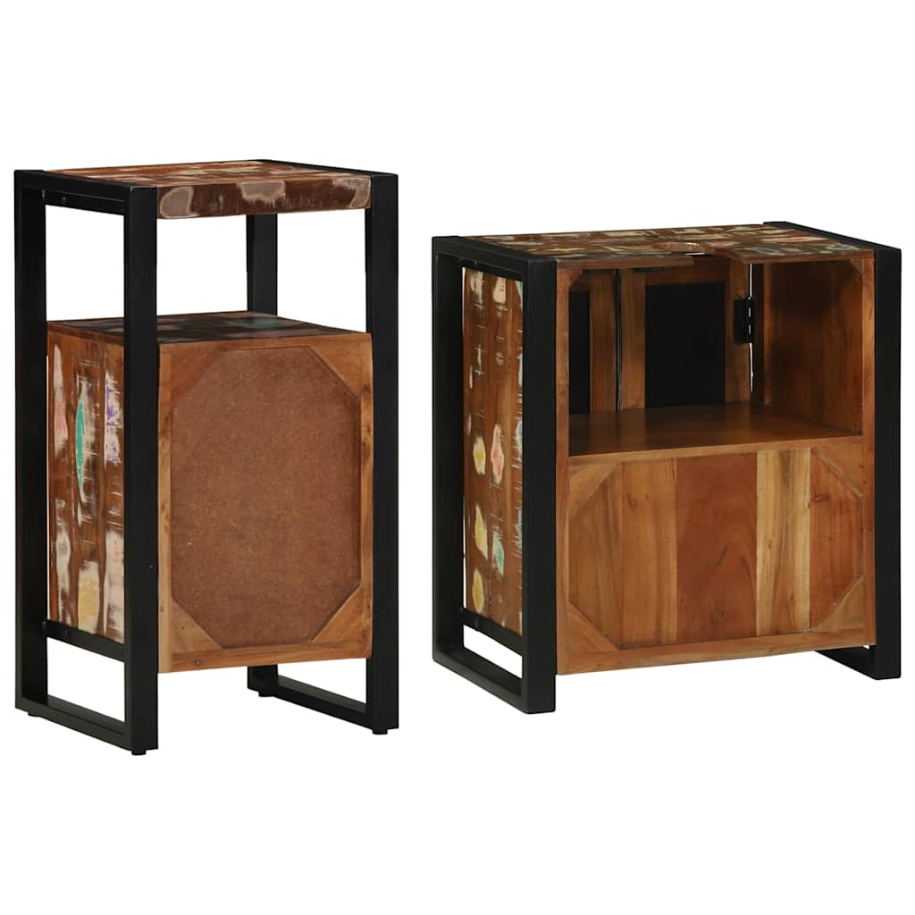Ensemble de mobilier de salle de bain 2 pc Multicolore et noir