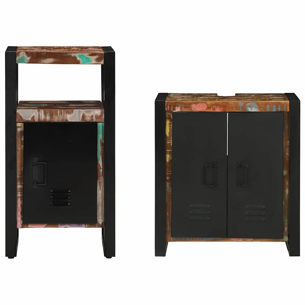 Ensemble de mobilier de salle de bain 2 pc Multicolore et noir