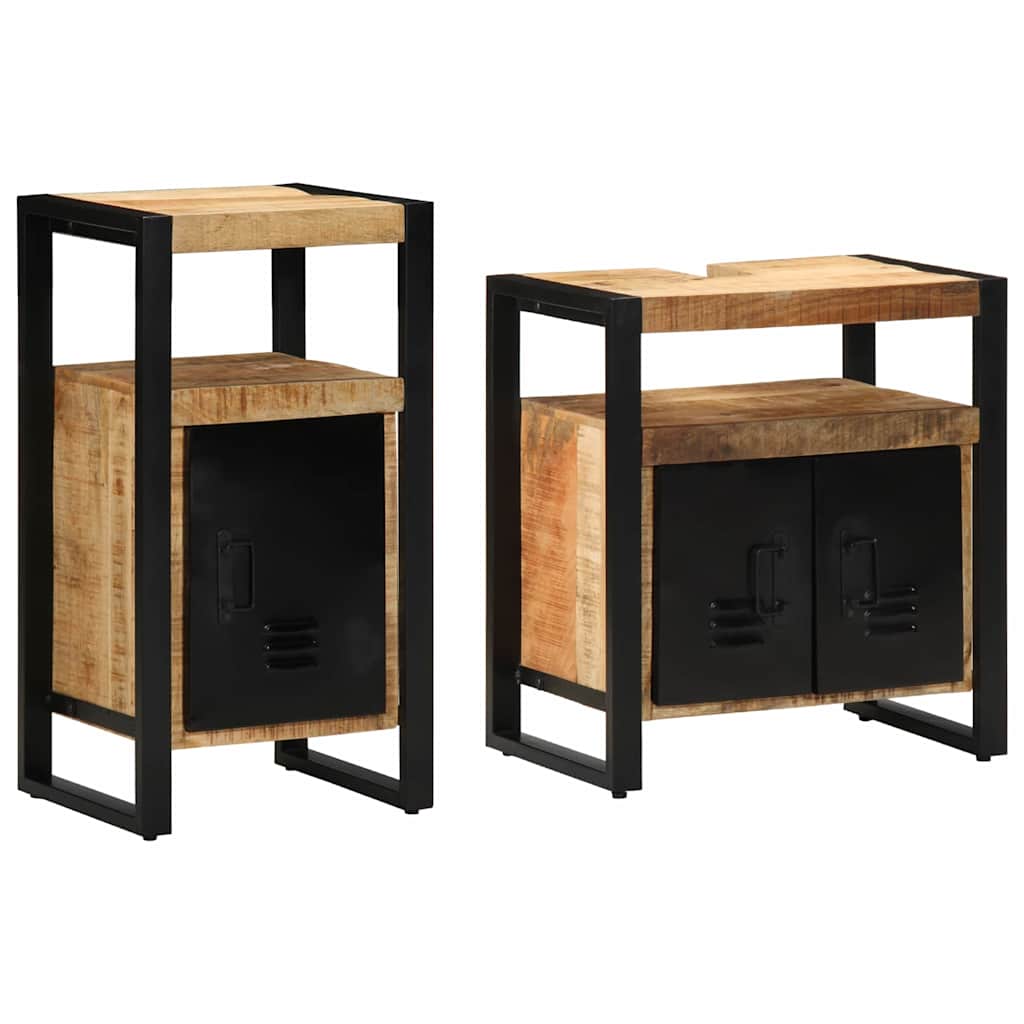 Ensemble de mobilier de salle de bain 2 pièces Marron
