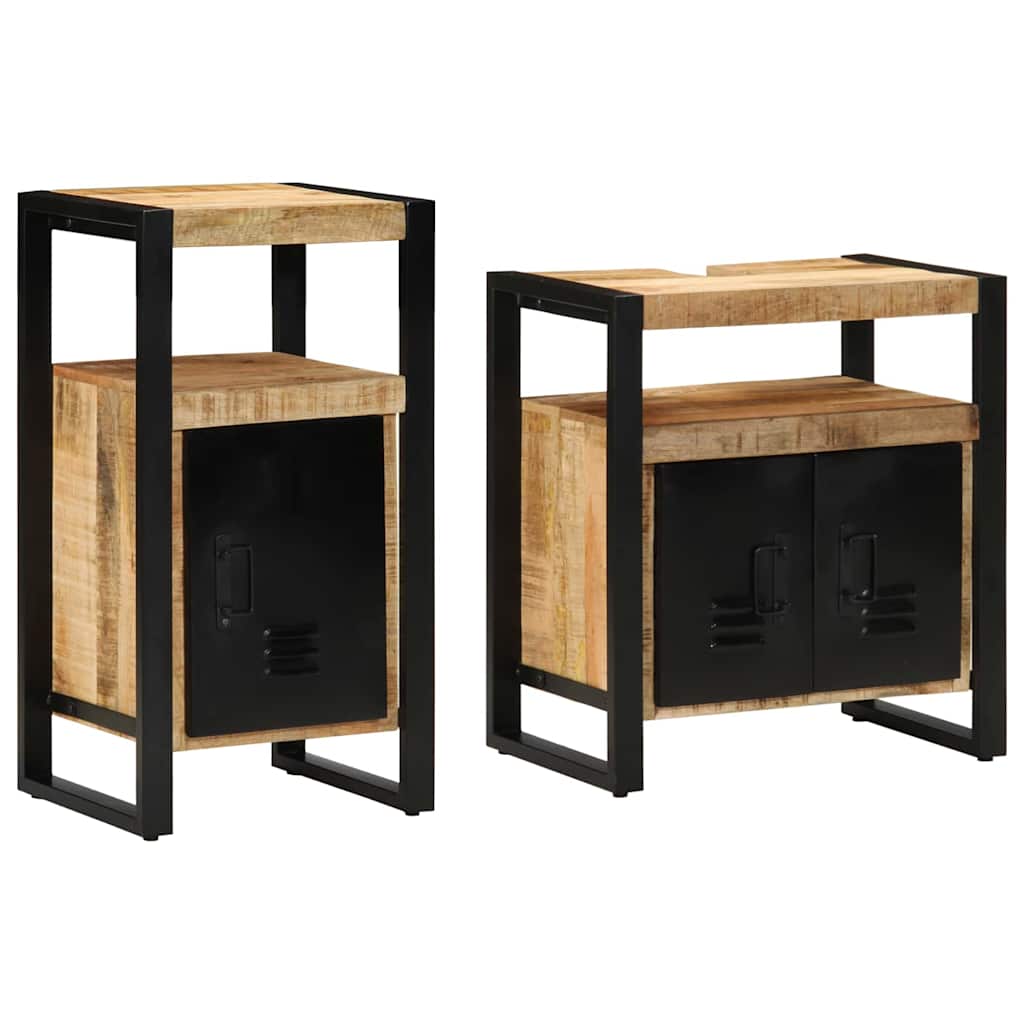 Ensemble de mobilier de salle de bain 2 pièces Marron