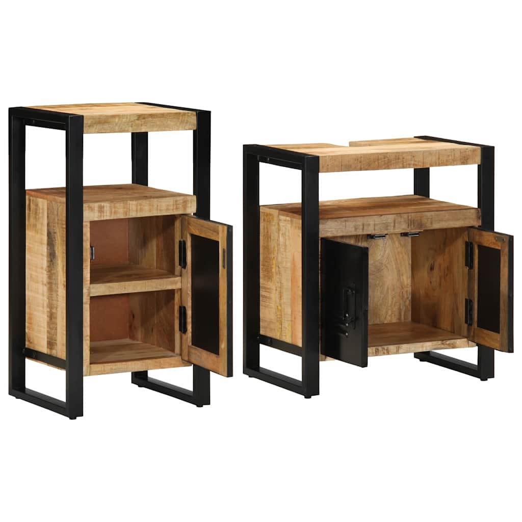 Ensemble de mobilier de salle de bain 2 pièces Marron