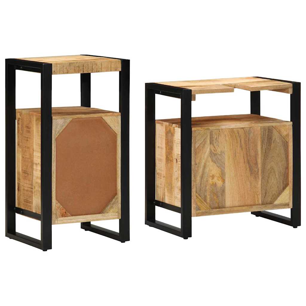 Ensemble de mobilier de salle de bain 2 pièces Marron