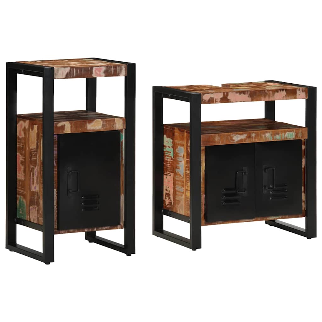 Ensemble de mobilier de salle de bain 2 pièces Marron