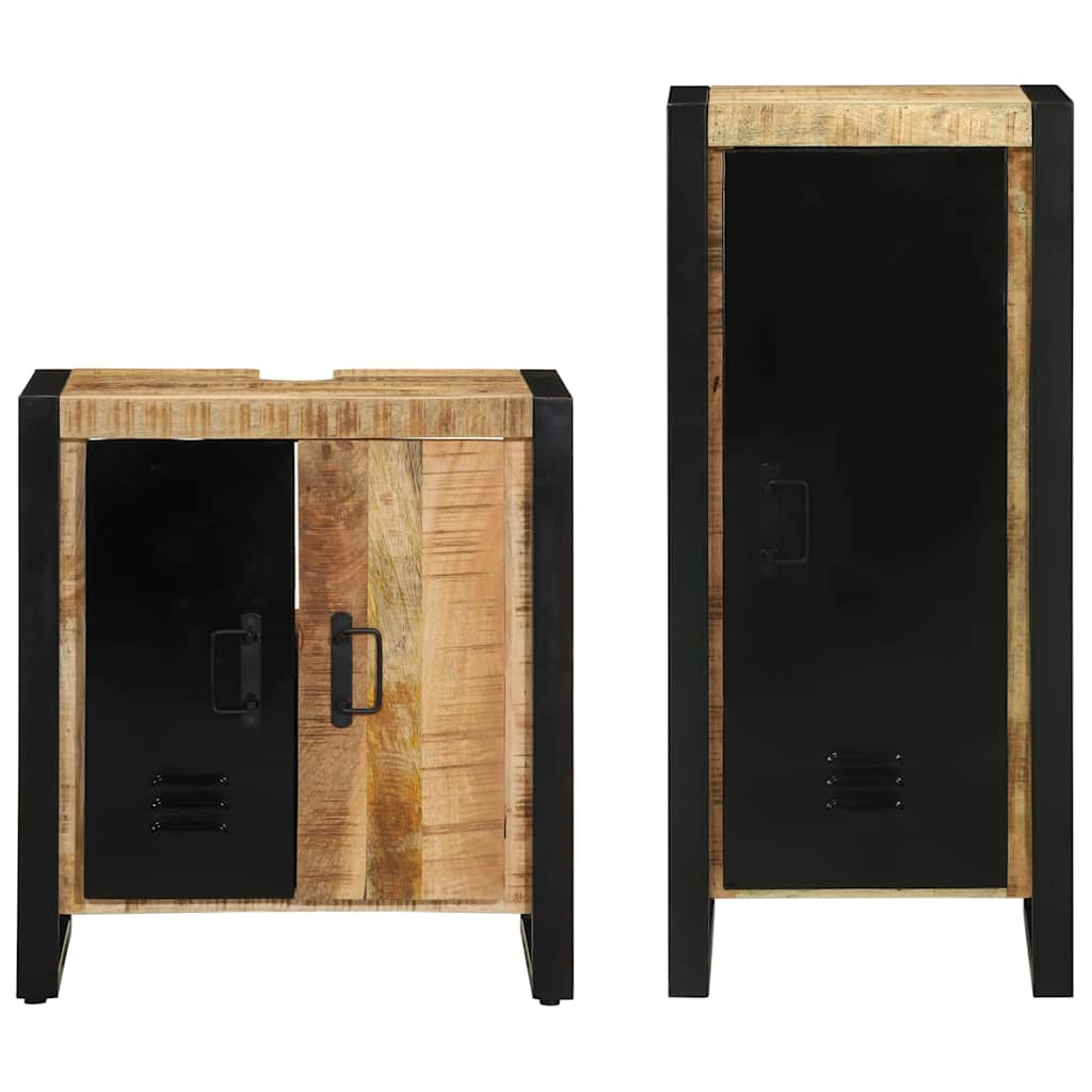 Ensemble de mobilier de salle de bain 2 pièces Marron et Noir