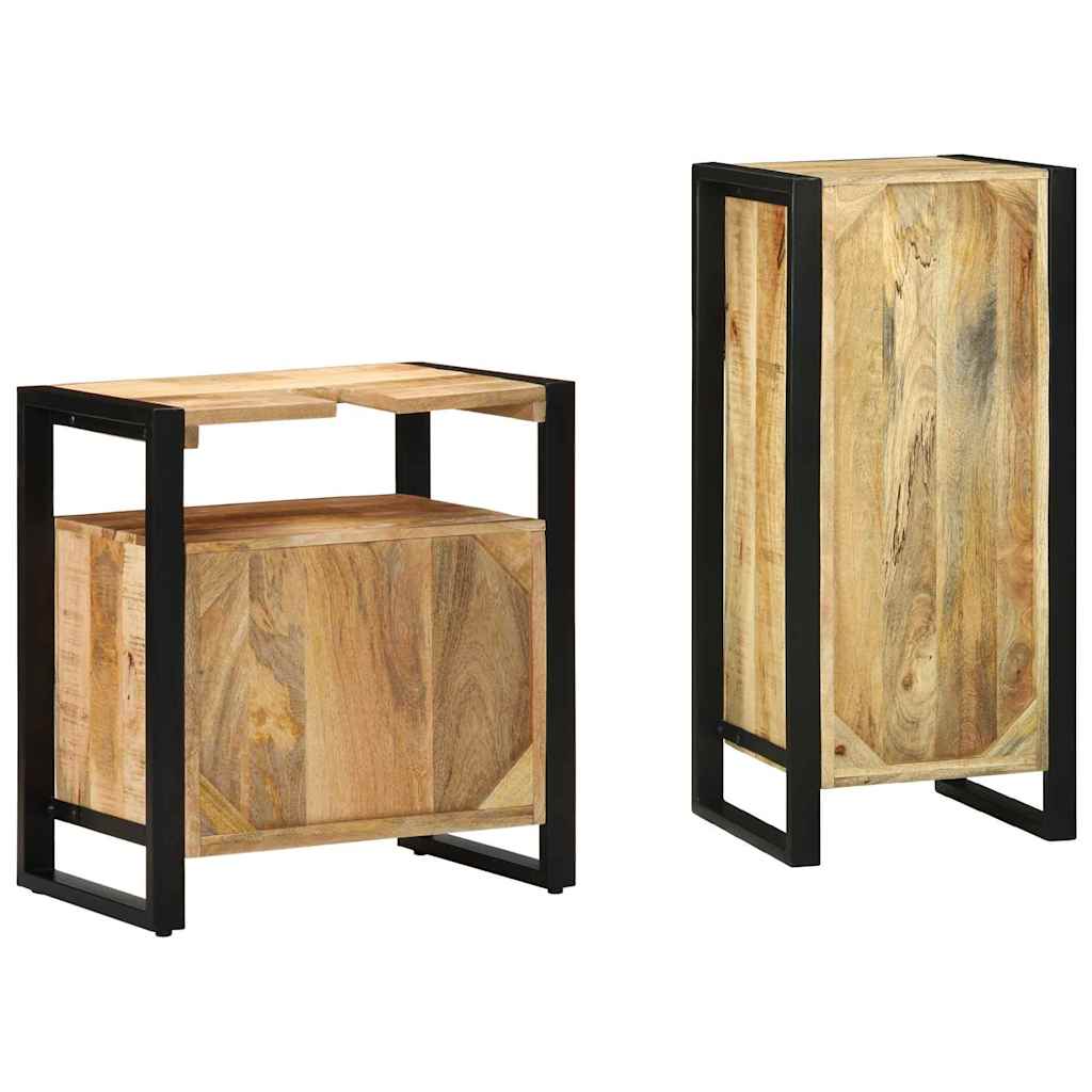 Ensemble de mobilier de salle de bain 2 pièces Marron et Noir