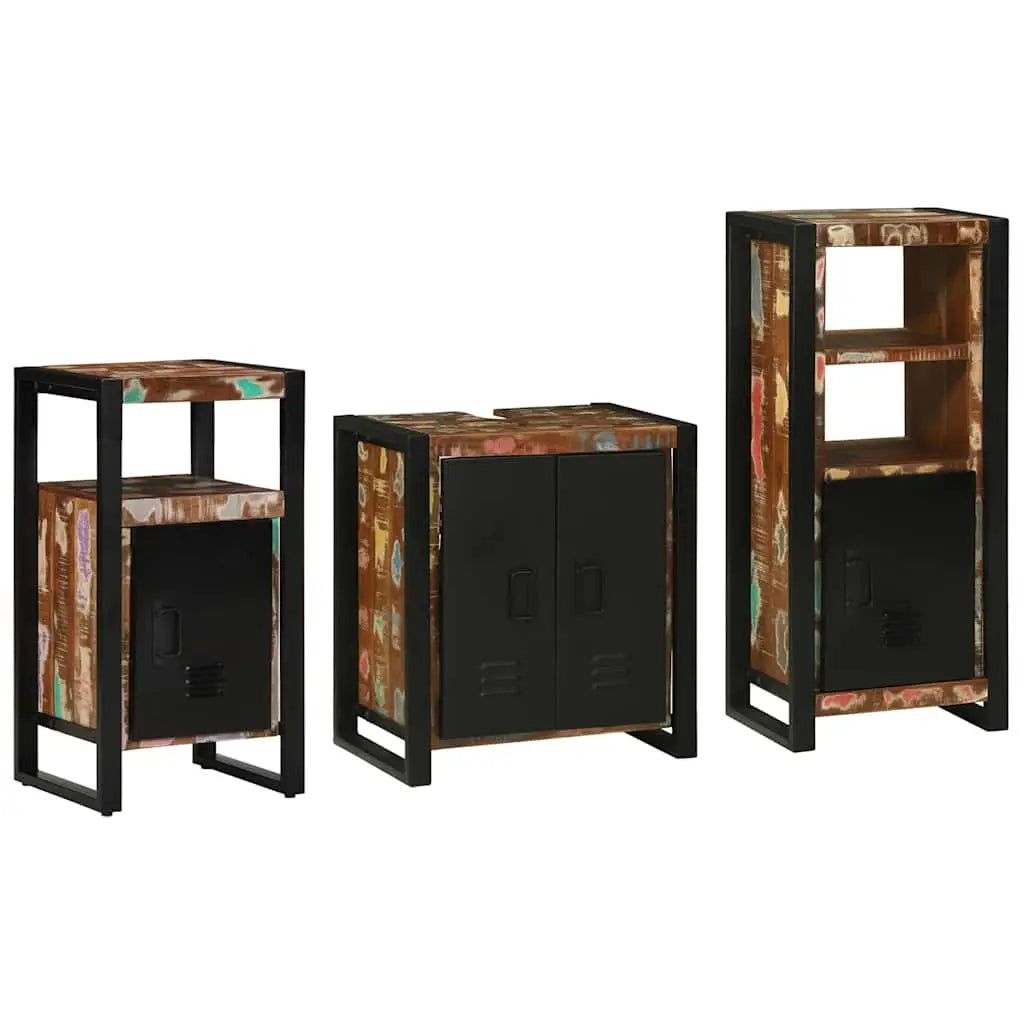 Ensemble de mobilier de salle de bain 3 pc Multicolore et noir - XIOS