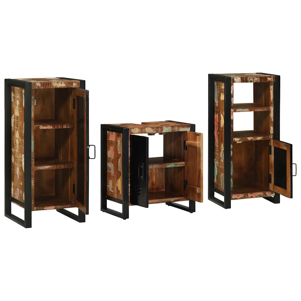 Ensemble de mobilier de salle de bain 3 pc Multicolore et noir
