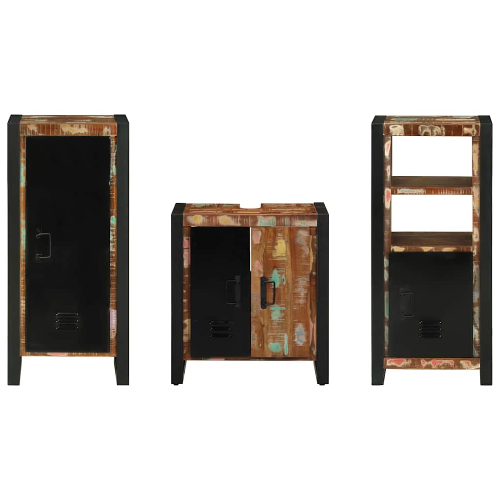Ensemble de mobilier de salle de bain 3 pc Multicolore et noir