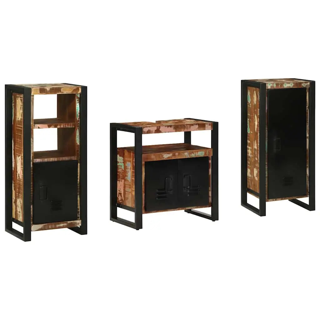 Ensemble de mobilier de salle de bain 3 pc Multicolore et noir - XIOS
