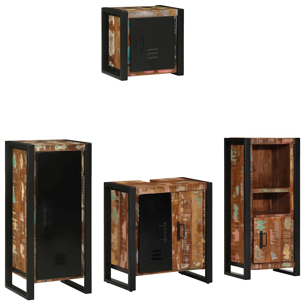Ensemble de mobilier de salle de bain 4 pc Multicolore et noir