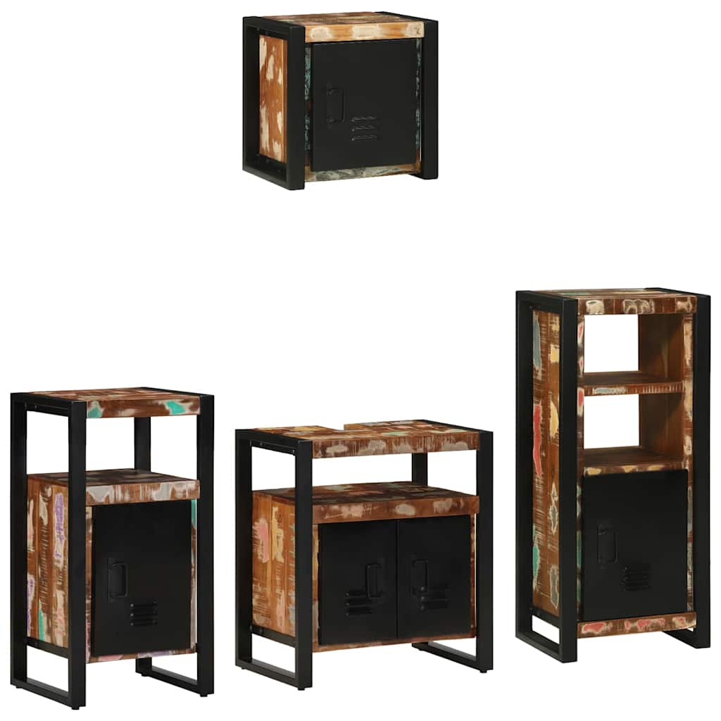 Ensemble de mobilier de salle de bain 4 pc Multicolore et noir