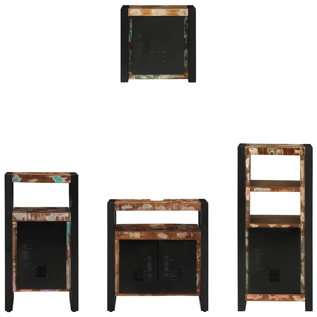 Ensemble de mobilier de salle de bain 4 pc Multicolore et noir