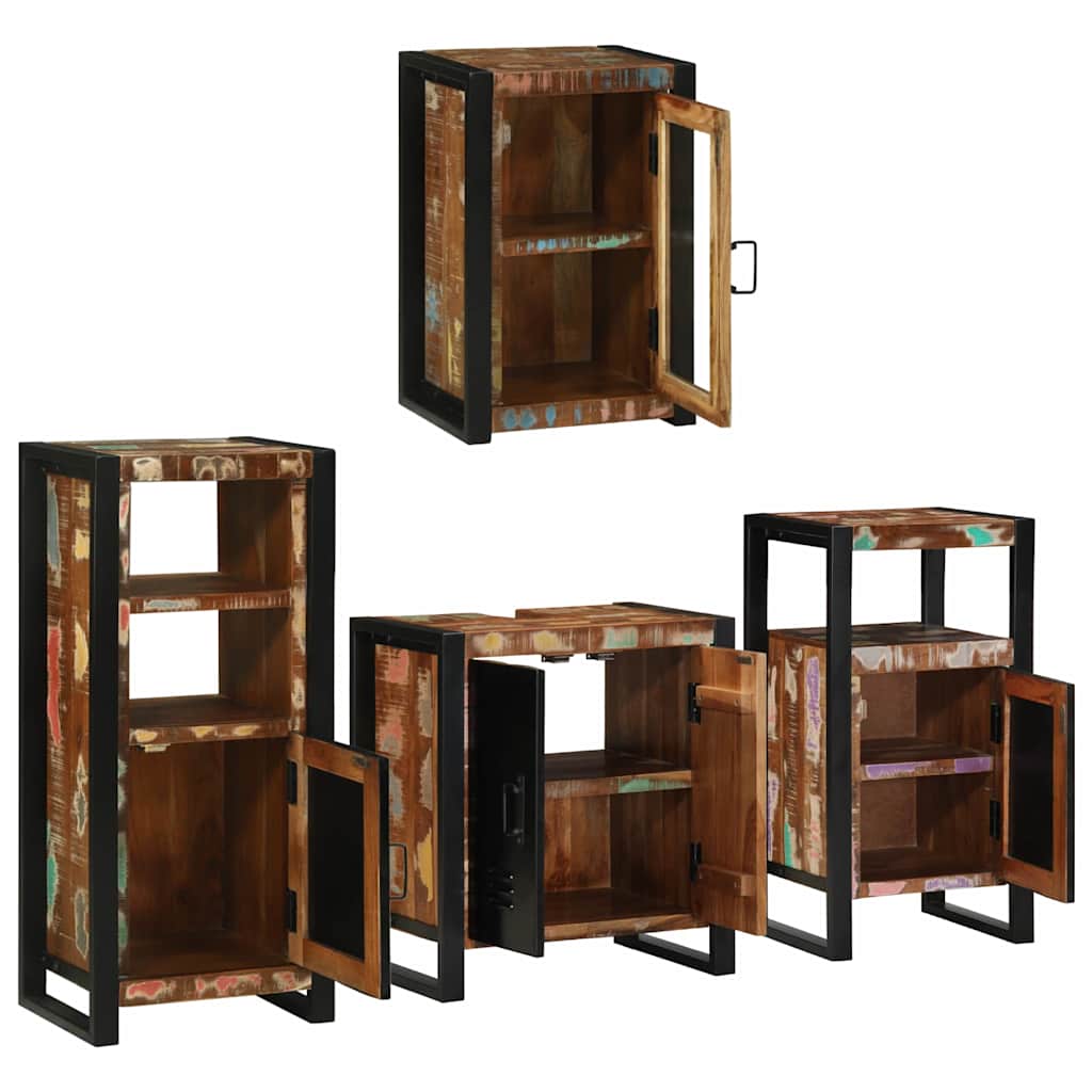 Ensemble de mobilier de salle de bain 4 pièces Multicolore