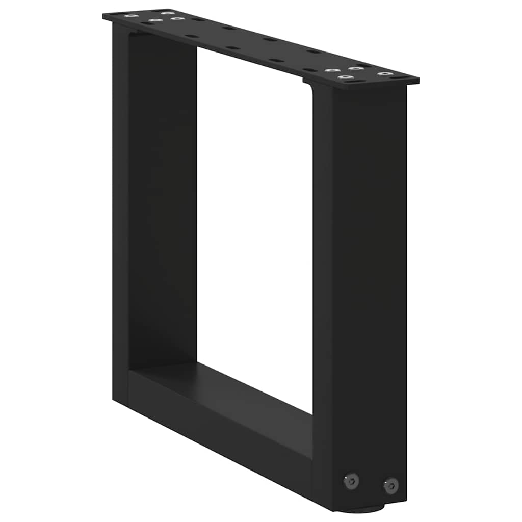 Pieds de table basse en U 2 pièces Noir 30 x (30-31) cm Acier - XIOS