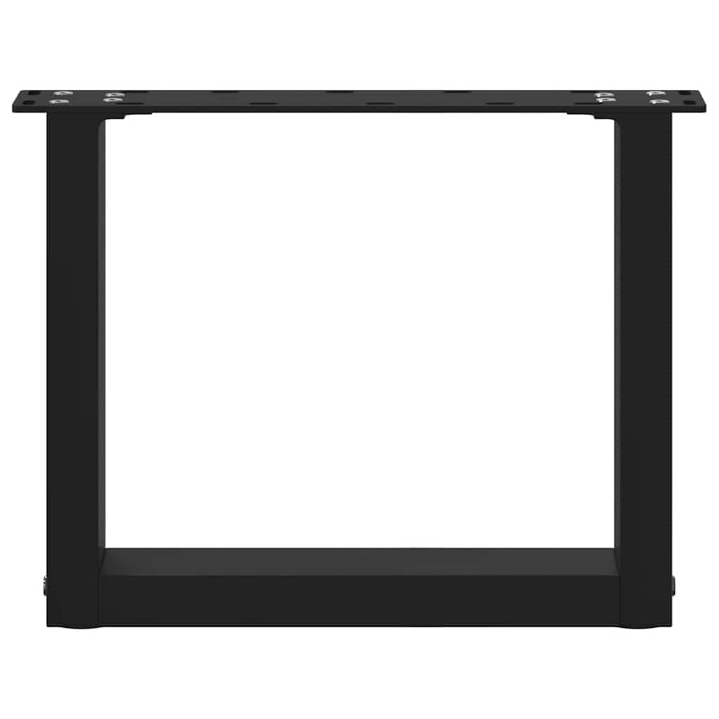Pieds de table basse en U 2 pièces Noir 30 x (30-31) cm Acier - XIOS
