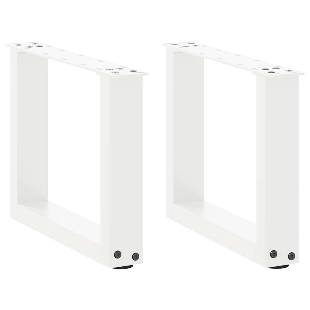 Pieds de table basse en U 2 pièces Blanc 30 x (30-31) cm Acier - XIOS