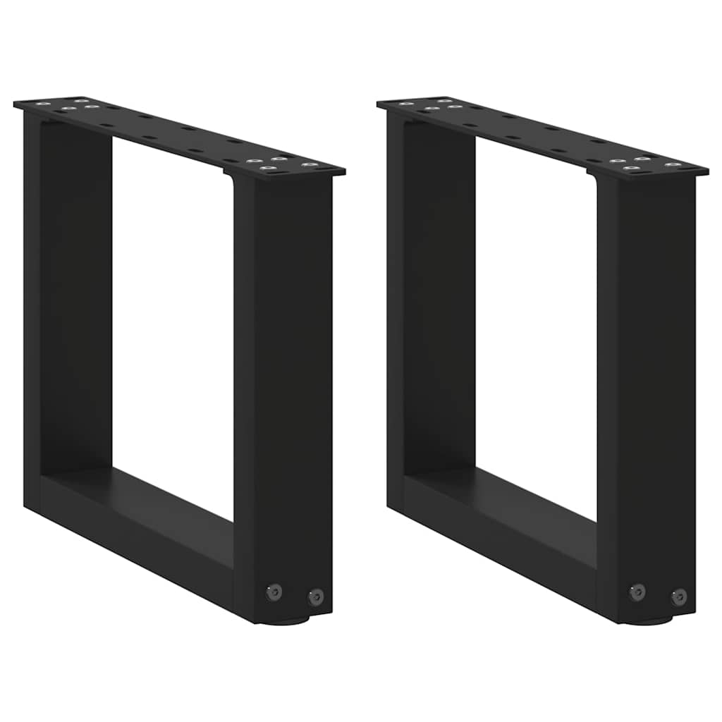 Pieds de table basse en U, 2 pièces, noir, 40 x (30-31) cm, acier - XIOS