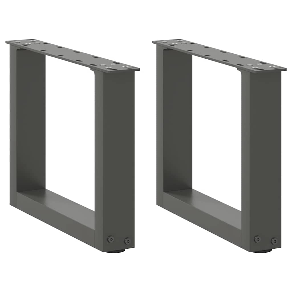 Pieds de table basse en U 2 pièces Anthracite 40 x (30-31) cm Acier - XIOS