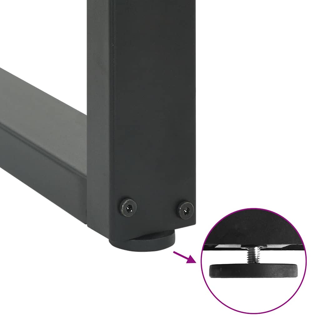 Pieds de table basse en U 2 pièces Anthracite 40 x (30-31) cm Acier - XIOS