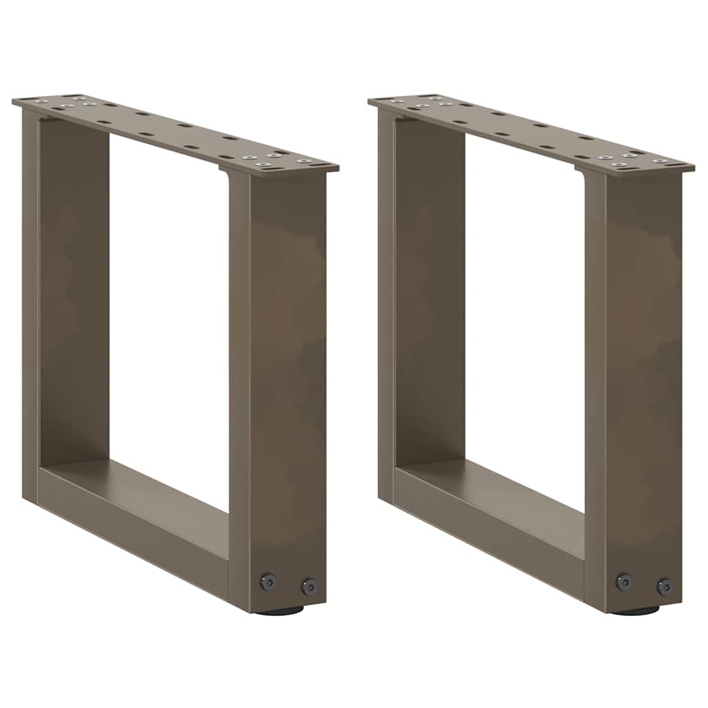 Pieds de table basse en U, 2 pièces, acier naturel, 40 x (30-31) cm - XIOS