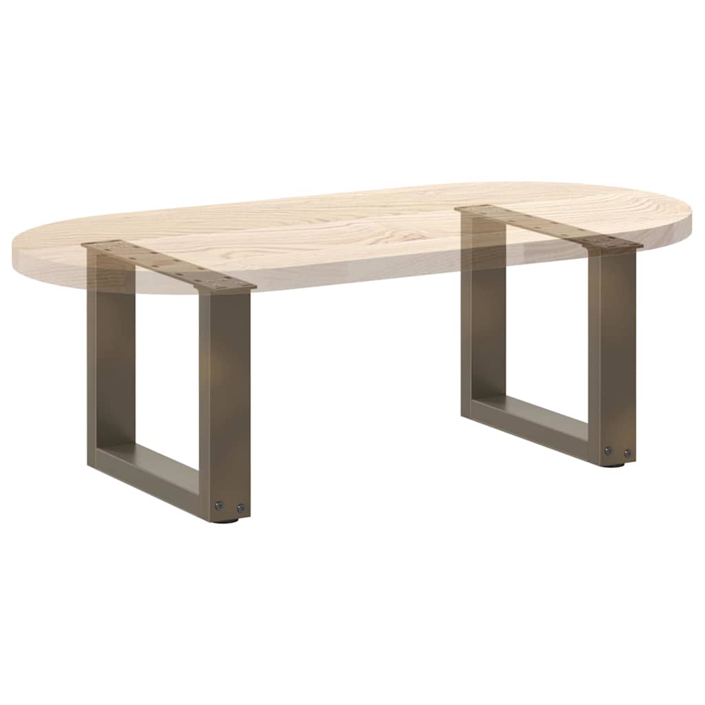 Pieds de table basse en U, 2 pièces, acier naturel, 40 x (30-31) cm - XIOS