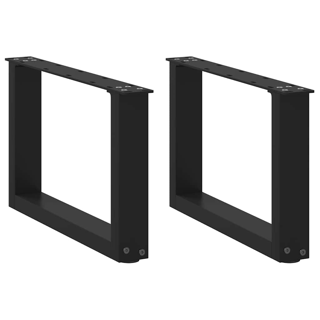Pieds de table basse en U, 2 pièces, noir, 50 x (30-31) cm, acier - XIOS